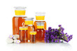 Medicine bottles isolated on white