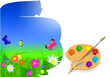 brush and sky paint vector illustration