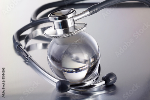 Photo: stethoscope on glass stethoscope on glass