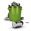 Waste Concept, Overflowing Garbage Bin