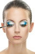 Photo: Woman applying blusher eyelid Woman applying blusher eyelid