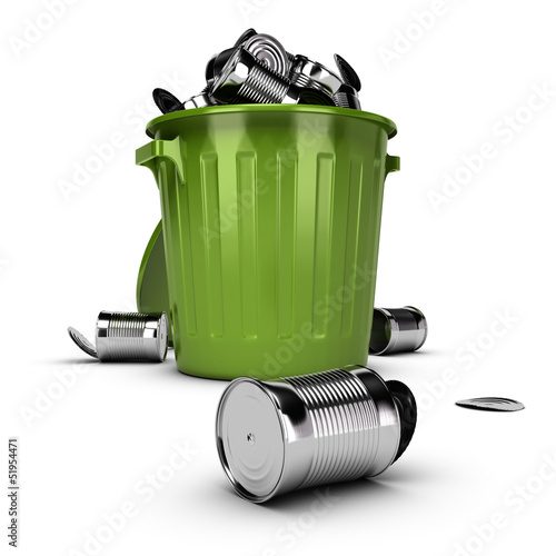 Illustration: Waste Concept, Overflowing Garbage Bin Waste Concept, Overflowing Garbage Bin