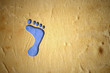 drawing footprint blue sand