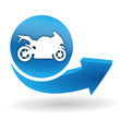 moto sur bouton web bleu