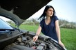 woman repair car