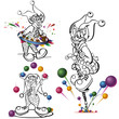 Vector: Clowns coloring Clowns coloring