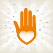 Vector: Love hand design. Love hand design.