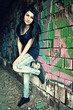Photo: fille et art urbain fille et art urbain