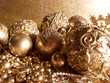 gold christmas balls