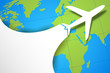 Airplane Taking off on Earth Map