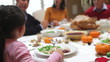 Video: Young Girl Enjoying Family Thanksgiving Dinner Young Girl Enjoying Family Thanksgiving Dinner
