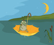 Vektor: Travel of a frog. Cartoon Travel of a frog. Cartoon