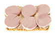 Brotscheibe mit Fleischwurstscheiben
