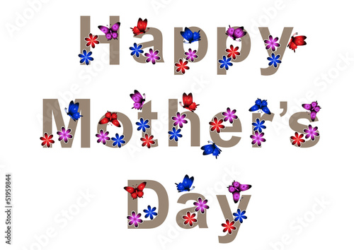 Vector: Happy Mothers Day with Flowers Happy Mothers Day with Flowers
