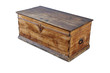 Photo: vintage wooden chest over white, clipping path vintage wooden chest over white, clipping path