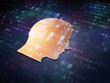 Marketing concept: Golden Head on digital background