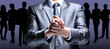 The businessman, a gesture, a finger.
