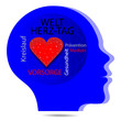 Vektor: Kopf - Welt - Herz - Tag Kopf - Welt - Herz - Tag