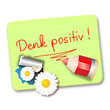 Vektor: Karte - Denk positiv Karte - Denk positiv