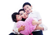 Photo: Happy family together on white Happy family together on white