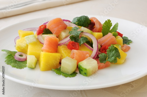 Photo: Norwegian salmon ceviche with mango and coriander Norwegian salmon ceviche with mango and coriander