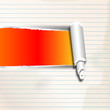 Vector: Linierter Zettel mit Riss (orange-rot) Linierter Zettel mit Riss (orange-rot)