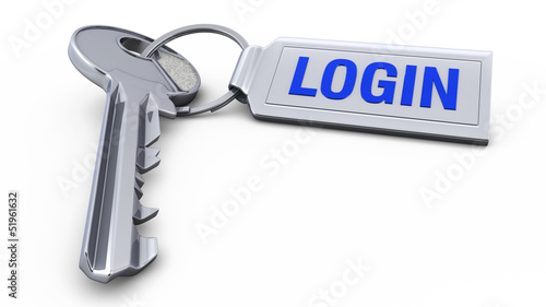 Illustration: Schlüssel mit Anhänger - Login Schlüssel mit Anhänger - Login