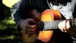 Video: Man playing guitar in the woods Man playing guitar in the woods