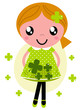 Vektor: Little cute red hair girl for Saint Patrick's Day Little cute red hair girl for Saint Patrick's Day