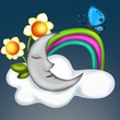 luna con arcobaleno