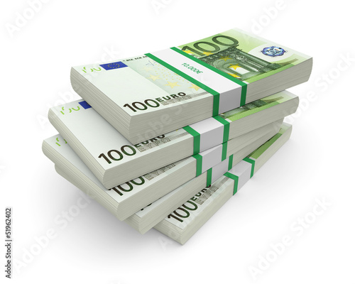 Illustration: Euro bills stacks Euro bills stacks