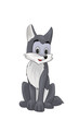 Wolf jackal character cartoon style vector illustration white