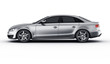 Silver car in studio