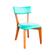 green leather chair isolated on white with clipping path