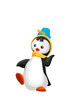 Penguin little pail character cartoon style vector illustration