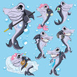 Cartoon Shark Vector Illustration