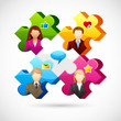 Vector: vector illustration of human jigsaw puzzle vector illustration of human jigsaw puzzle