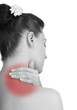 Woman with backache from behind