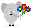Elefant mit Blumen