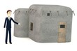 3d render of cartoon character with bunker