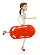 3d render of cartoon character with buoy