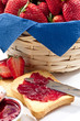 delicious slice of bread with strawberry jam