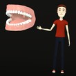 3d render of cartoon character with teeth