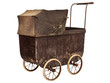 Photo: Nineteenth Century baby pram isolated on white Nineteenth Century baby pram isolated on white