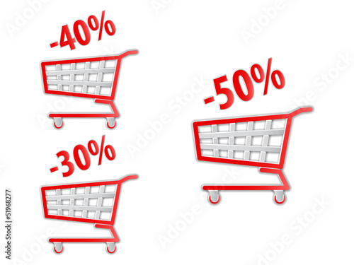 Vector: Discount shopping cart. Discount shopping cart.