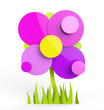 Beautiful flower in rendered vector look