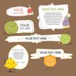 Cute doodle labels with vegetables