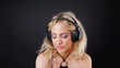 Dancing girl with headphones
