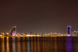 Bahrain skyline illuminated at night