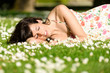 Woman resting and relaxing on nature
